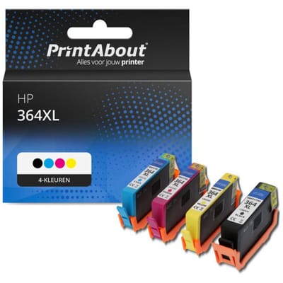 PrintAbout huismerk Inktcartridge 364XL (N9J74AE) 4-kleuren Multipack Hoge capaciteit Geschikt voor HP