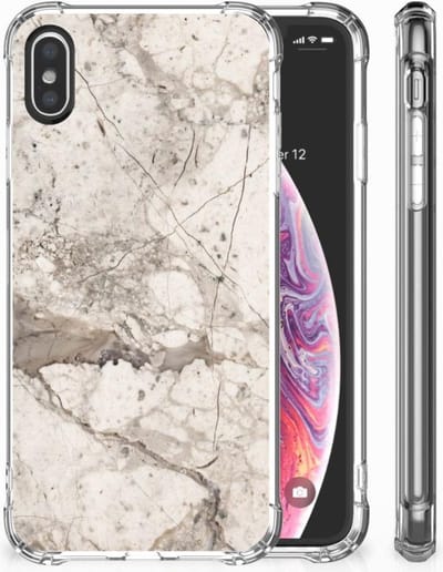 Apple iPhone X | Xs Anti-Shock Hoesje Marmer Beige