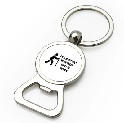 Akyol - als je het niet meer trekt, moet je duwen flesopener - Quotes - mensen die houden van quotes - quotes - verjaardag - cadeau - kado - geschenk - 9 bij 3 cm