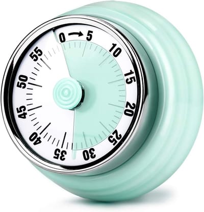 Mechanische Magnetische Timer 60 Minuten – RVS Keukentimer Zonder Batterijen – Visuele Countdown Timer voor Koken, Studie & Spelletjes