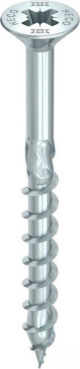 HECO TOPIX-Plus spaanplaatschroef 6x140mm - platkop - verzinkt - deeldraad - PZD 3 - 61145 (Per 100 stuks)