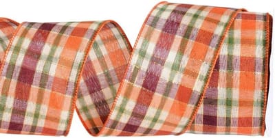 Kleurige Plaid Cadeaulint 9m x 6.3cm voor Feestdagen, Kerst en Bruiloften - Perfect voor Cadeauverpakking en Herfstdecoratie