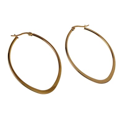 ∅50mm Oorbellen Dames - Verguld RVS - Ovale Oorringen