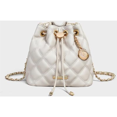 Geavanceerd gevoel Exquise Alles-in-één Kleine Ketting Lederen Dameshandtas white