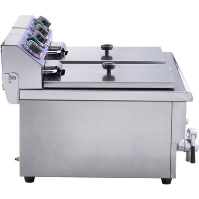 Friteuse Électrique Professionnelle sur Comptoir avec Double Bac 6000W