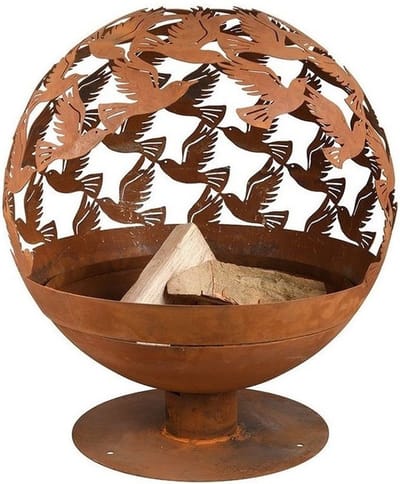 Esschert - Design - Vuurplaats - laser - gesneden - vogels - roestkleurig