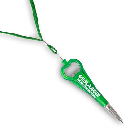 Pen Opener "Geslaagd" en nu een biertje - Flesopener - Groen - 2 in 1