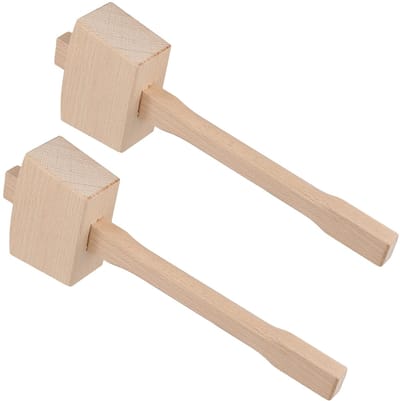 Cosensi- Beukenhouten Hamer - 2 Stuks - Multifunctionele Houtbewerking - Ergonomisch Handvat - Slagvast - Duurzaam Beukenhout - Houten Hamer