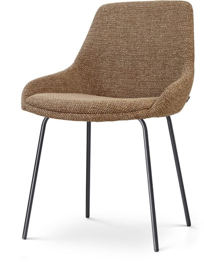 Nolon Nora-isa Eetkamerstoel bruin blend - zwart onderstel - scandinavische stijl - slanke poten - comfortabele zitting