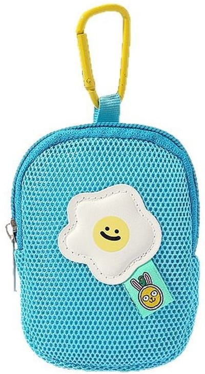 Opbergtas - Schattig gaas - Bloemen - Sleutelhanger portemonnee - Koptelefoon tas - Hanger opbergtas - Multifunctioneel - Blauw