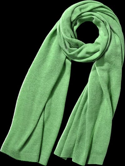 Zachte, gebreide merino cashmere sjaal in kiwigroen