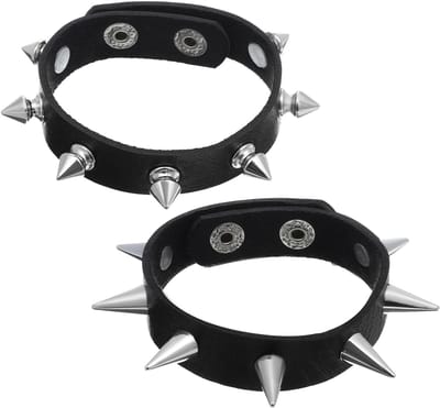 Dailygoods- Armband 2 stuks - Punk bezette Armband - Zwart PU-leer - Klinknagels - Gothic stijl - Retro en modieuze uitstraling - Sieraden