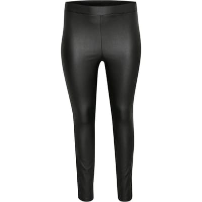 Kaffe Curve KCadina Long Coated Jeggings Dames Broek -Black Deep