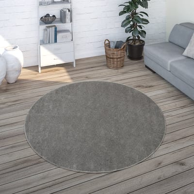 Paco Home Vloerkleed Woonkamer Effen Eenvoudig En Modern Laagpolig, Versch. Afmetingen Kleuren 160 cm Rund