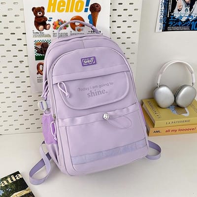 Studenten Rugzak Grote Capaciteit Lichtgewicht Rugzak Nieuwe Trendy Dames Schooltas Nylon Letter Casual Rugzak .