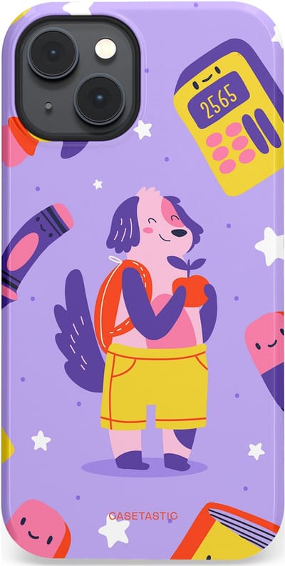 Casetastic hoesje geschikt voor Apple iPhone 14 Plus - MagSafe - Dubbellaagse bescherming - Tussen boeken en sterren - Fashion Case - Lavendel Geel