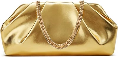 Elegante Avondtas voor Dames van Zacht PU Leer met Plissé en Afneembare Ketting, Ideaal voor Bruiloften en Feestjes