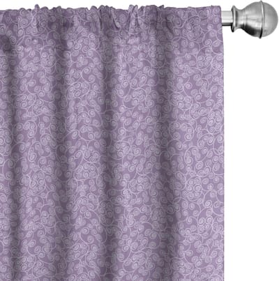 ABAKUHAUS – Bloemen Gordijnen – 2x75x175 cm – Mikrofaser Mauve