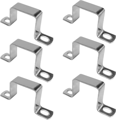 6 Stuks 30x30mm RVS 304 Buisbeugels, Vierkante Buisklemmen voor Deuren, Vensters en Waterleidinginstallaties