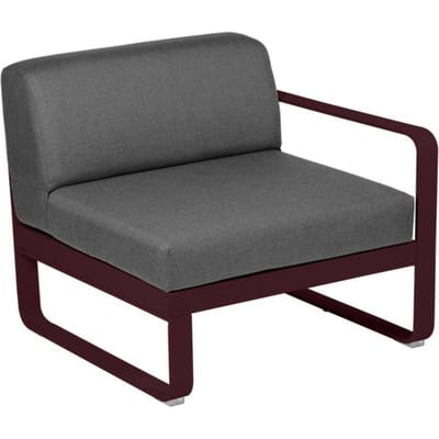 Fermob BELLEVIE Fauteuil Module rechts - B9 zwarte kers - A3 grafietgrijs