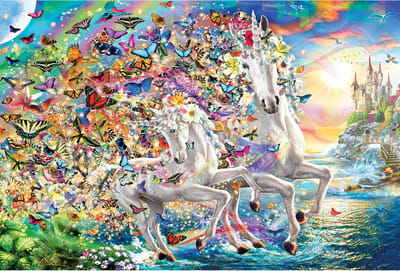 Eurographics - Eenhoorn Fantasie [Unicorn Fantasy] - Adrian Chesterman - 2000 stukjes 97×68cm (b×h) - Legpuzzel