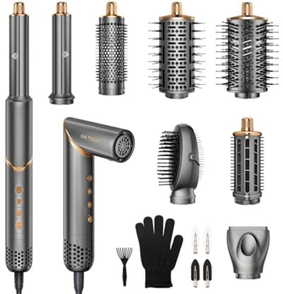 8-in-1 Föhnborstel en Stylingtool voor Haarstyling met Automatische Krultang, Steil maken, Golven en Volume