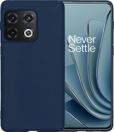 Hoesje - Geschikt voor OnePlus 10 Pro - Sterk & Shockproof - Siliconen Case - Hoes Cover - Telefoonhoes - Donkerblauw