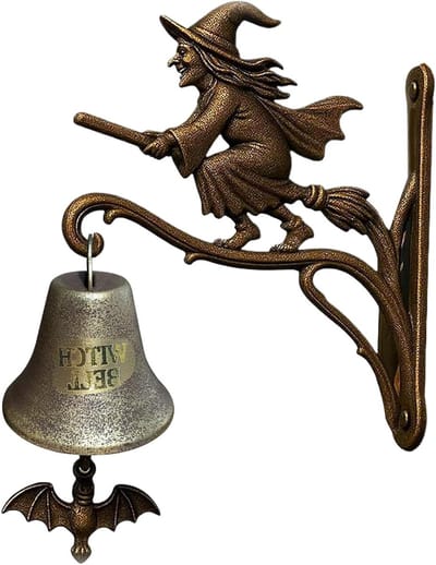 Heks Deurbel - Deurhanger Bell - Halloween Decoratie - Gietijzeren Constructie - 12 x 18 cm - Niet gespecificeerd