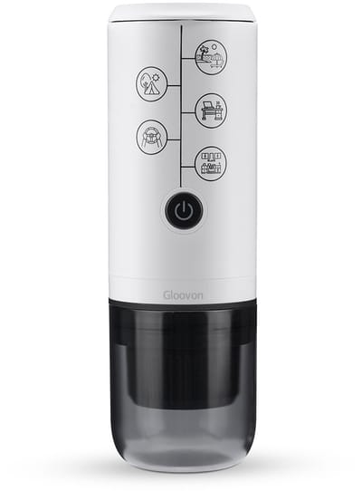 Gloovon® 3-in-1 Draagbare Espressomachine - Nespresso, Dolce Gusto & Koffiepoeder - 17 Bar - USB-C Oplaadbaar - Ideaal voor Auto, Camping & Reizen - Wit