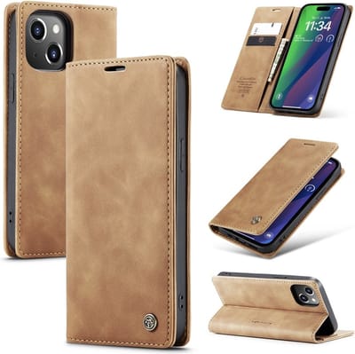 CaseMe Hoesje - Geschikt voor iPhone 16 Plus Hoesje - CaseMe 013 Book Case - Bruin