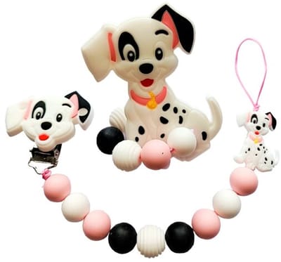 Siliconen Tutkoord & bijtring set - Dalmatiers
