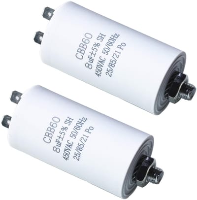 Dailygoods - 2 Stuks Motorcondensator 8µF 450V voor Starttoepassingen