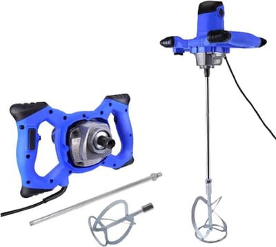 2600W Elektrische Betonmixer DayPlus - Paddle Mixer - 1700 RPM - 6 Snelheden Instelbaar - M14 Schroefdraad - 2M Kabel - Koperkern Motor - Stabiele & Krachtige Mixkracht - Zelfvergrendelende Schakelaar - Comfortabele Stuurhendel