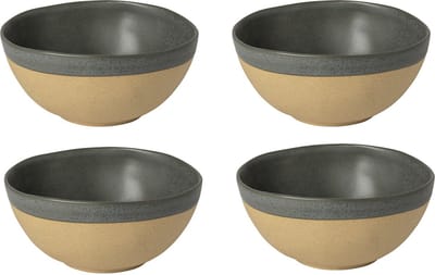 Costa Nova aardewerk kom 16 cm Arenito houtskool grijs set van 4