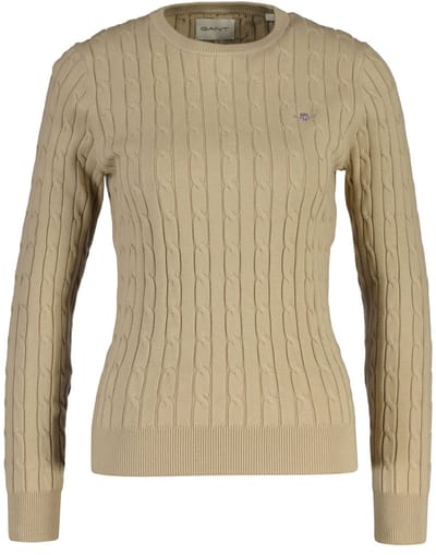 GANT Gebreide trui STRETCH COTTON CABLE C-NECK
