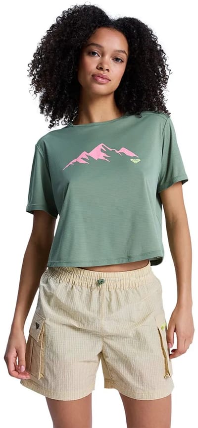 Roxy Boundless Spirit 3 Korte Mouw Top Groen L Vrouw