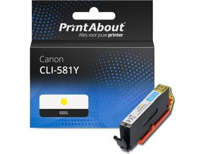 PrintAbout huismerk Inktcartridge CLI-581Y Geel Geschikt voor Canon