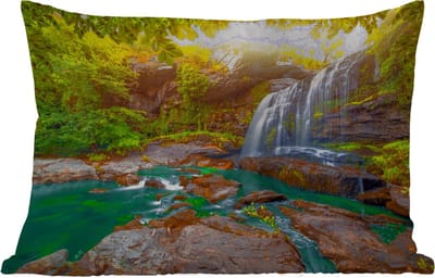 Buitenkussens - Tuin - Natuur - Waterval - Planten - Bomen - Zon - 50x30 cm