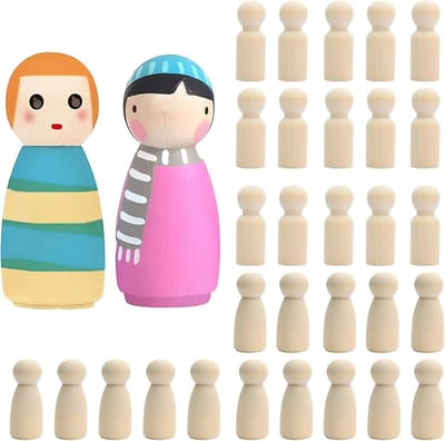30 Stuks Houten Figuren om te Schilderen – Knutselsets voor Kinderen en Volwassenen – Houten Poppetjes Decoratie