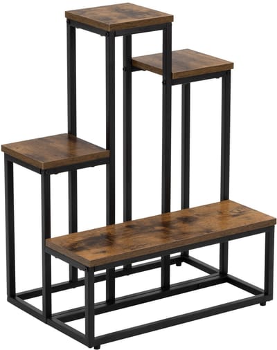 Springos Plantenrek | Plantenrek Binnen | Plantenrek Buiten | 51 X 34 X 67 CM | Hout | 4 Etages | 40 KG
