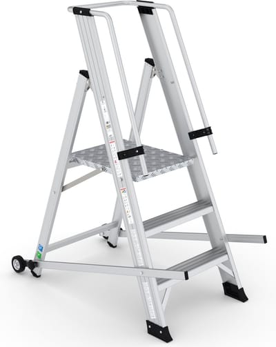 Wixor opvouwbare magazijntrap | 3 Treden | Opvouwbaar | Bordestrap | Industrieel platform | Opvouwbaar | Magazijntrap