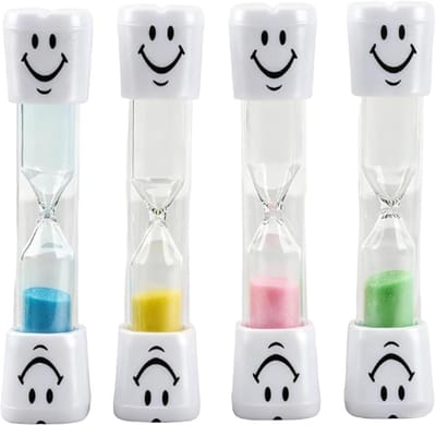 Zandlopers Kinderen - Tijdmeters - Tandenpoetsen Leren - Vrolijke Glimlach - 4 Stuks - Multicolor