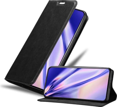 Cadorabo Hoesje geschikt voor Honor 30 in ZWARTE NACHT - Beschermhoes met magnetische sluiting, standfunctie en kaartvakje Book Case Cover Etui