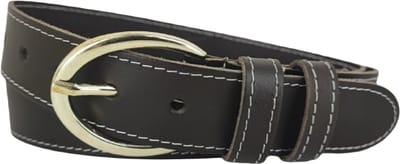 Vrouwen Riem | Dames Riem | Leren Riem | Lederen Riem | Kleur: bruin | Gouden Gesp | 3,5cm breed | Riemmaat: 85cm (totale lengte: 100cm) | 100% echt leer | Nikkelvrije gesp