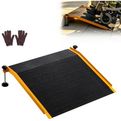 VEVOR Drempelhelling 670x810mm, 181,4kg, zware rolstoelhelling met verstelbare hoogte, antislip aluminium helling, stabiele helling voor rolstoelen, scootmobielen, deurdrempels, stoepranden en trappen.