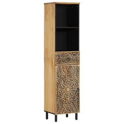 vidaXL - Badkamerkast - 38x33x160 - cm - massief - mangohout