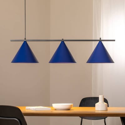Eko-Light Kapitale hanglamp, blauw, 3-lamps, Ø 32 cm, GX53