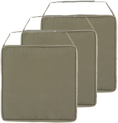 Hespiride Stoelkussen Gerona - 3x - 40 x 40 cm - groen - vierkant - polyester - tuinkussen - buiten