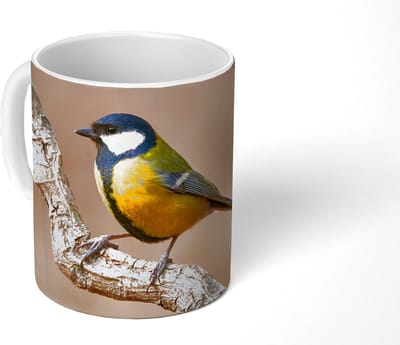 Mok - Koffiemok - Vogel - Koolmees - Takken - Mokken - 350 ML - Beker - Koffiemokken - Theemok