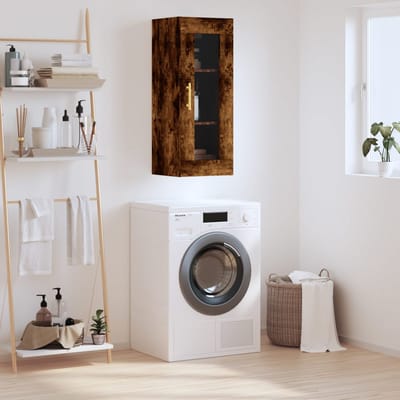 vidaXL - Bovenkast - 34,5x34x90 - cm - gerookt - eikenkleurig